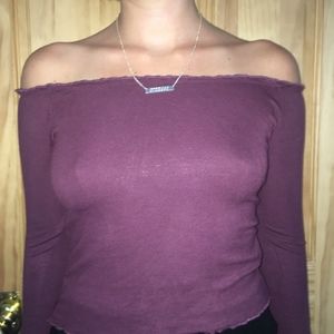 Off the shoulder ribbed top